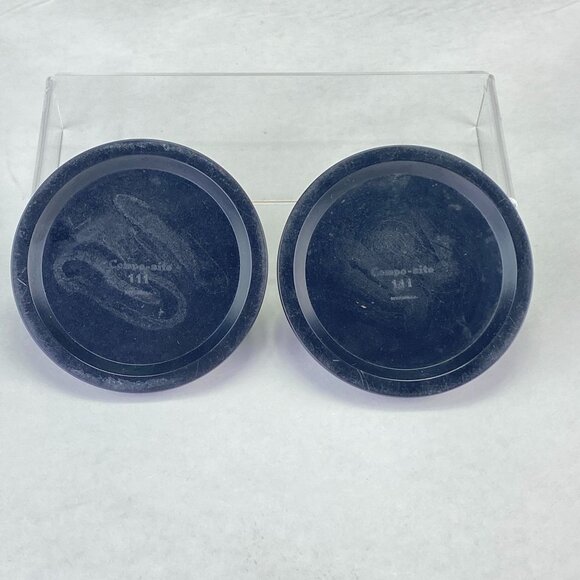 Vintage Compo-Site Black Silver Tone Scroll Design Taper Candle Holders - Picture 7 of 11